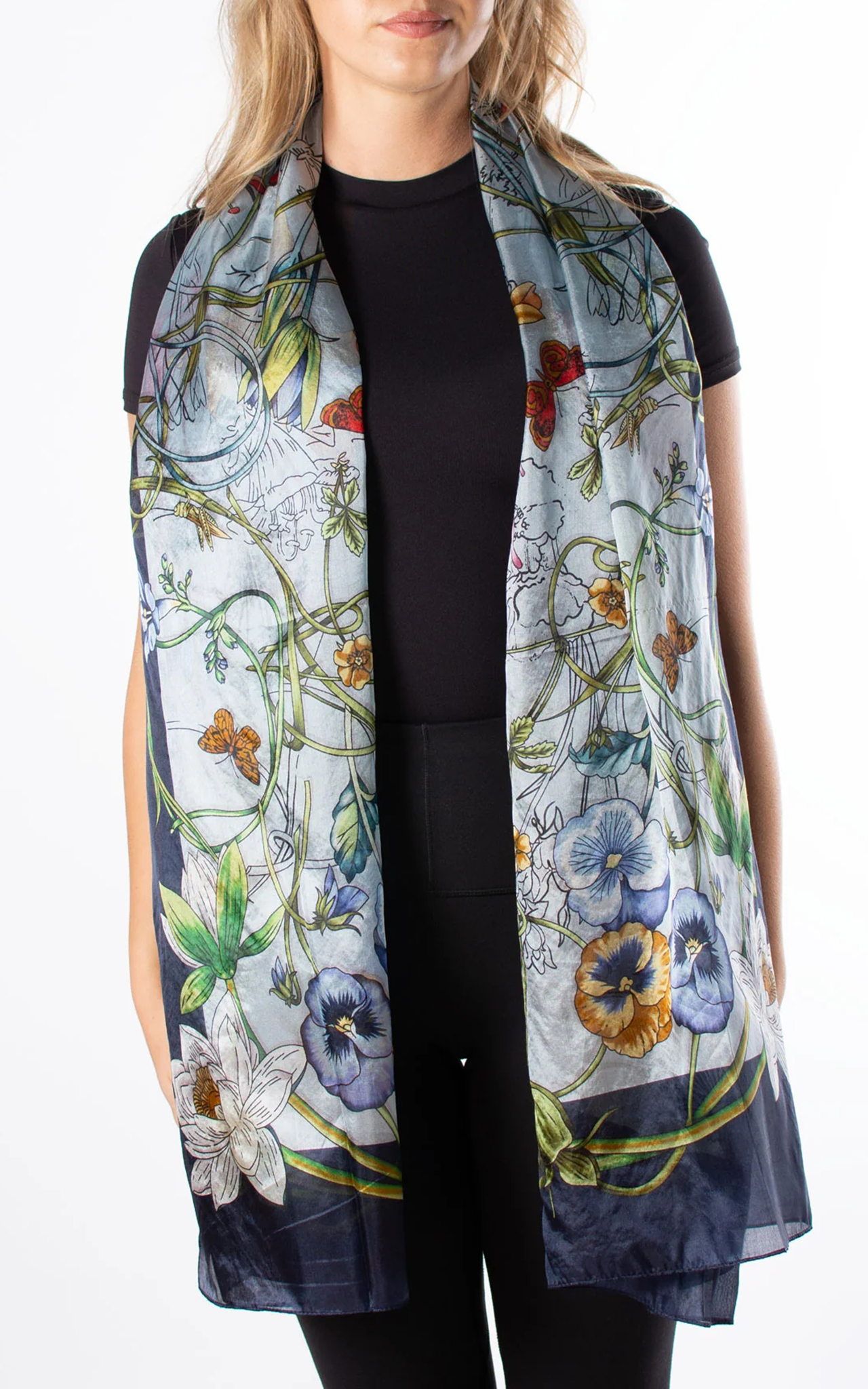 Luxurious And Exquisite Versatile Navy Blue Women's Scarf