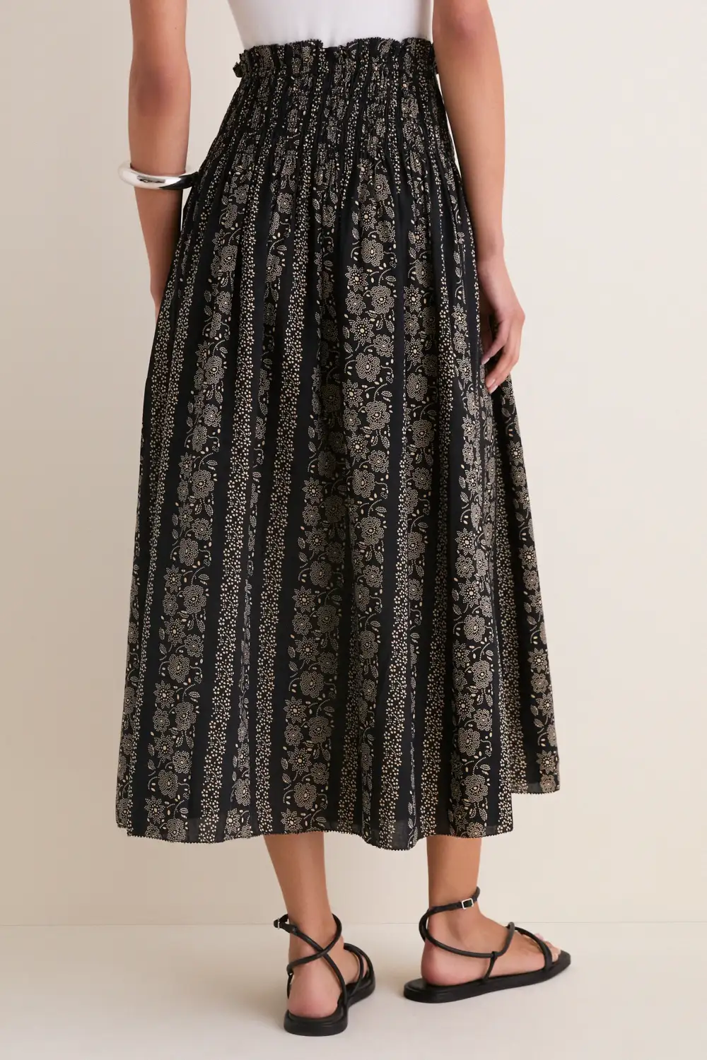 Refined Refined Cotton Floral Midi Skirt