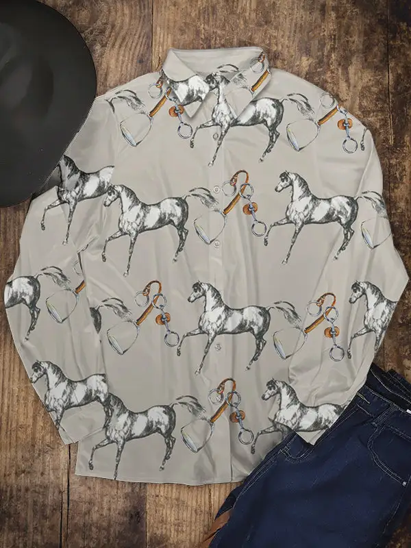 Women's Classic Western Style Long Sleeve Casual Shirt