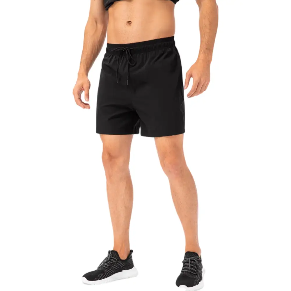Relaxed Drawstring Elastic-Waist Side-Pocket Lightweight Men's Athletic Shorts