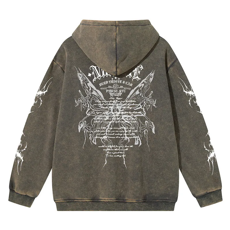 Oversized Vintage Butterfly Hoodie