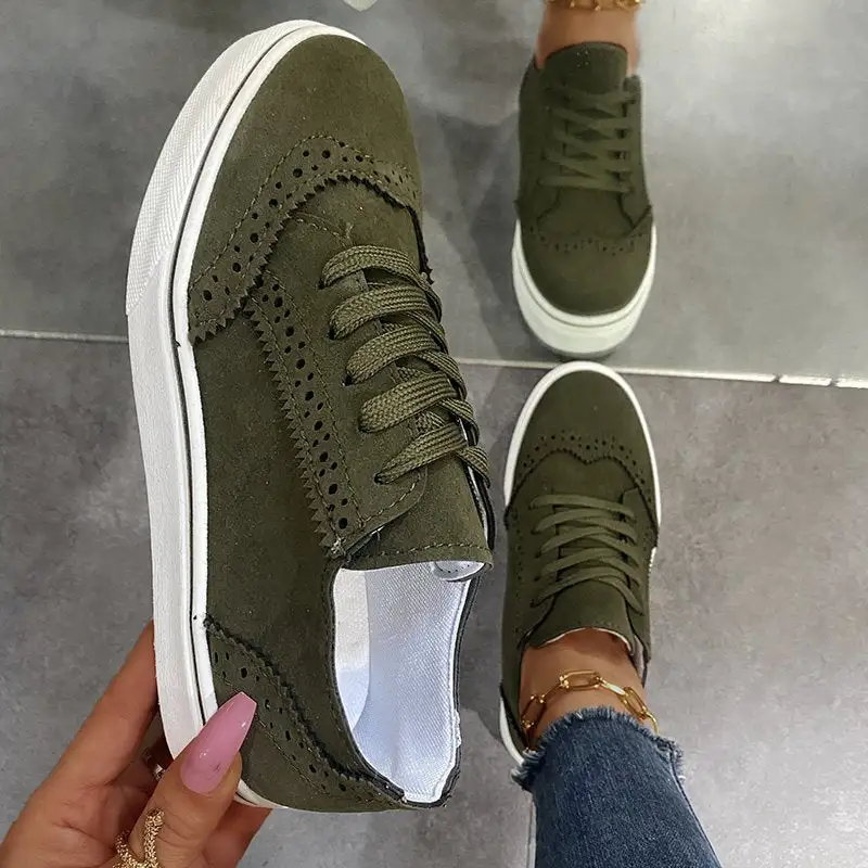 Modern Lace-Up Round Toe Sneakers