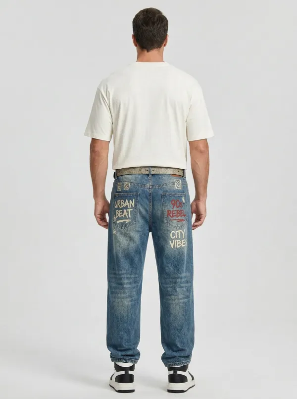 Men's Street Inspired Streetwear Graffiti Jeans