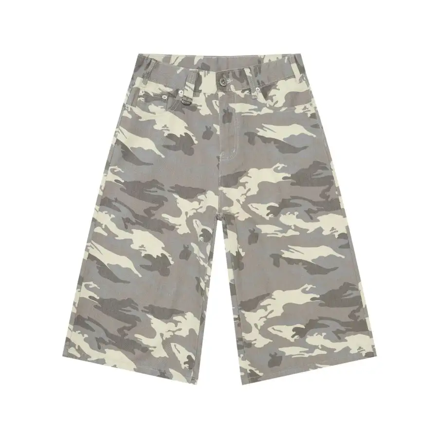Men's Wide Leg Denim Shorts