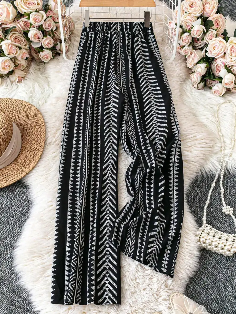 Everyday Boho Print Wide Leg Pants