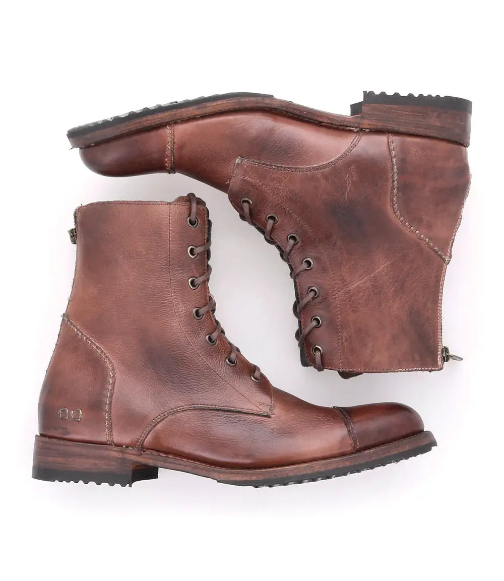 Back-Zip Streamlined Combat Boots