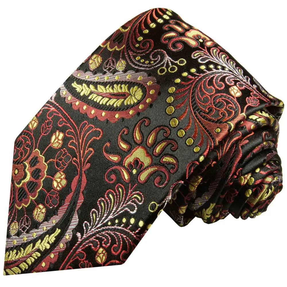 Refined Formal Silk Paisley Men's Necktie With Pocket Square