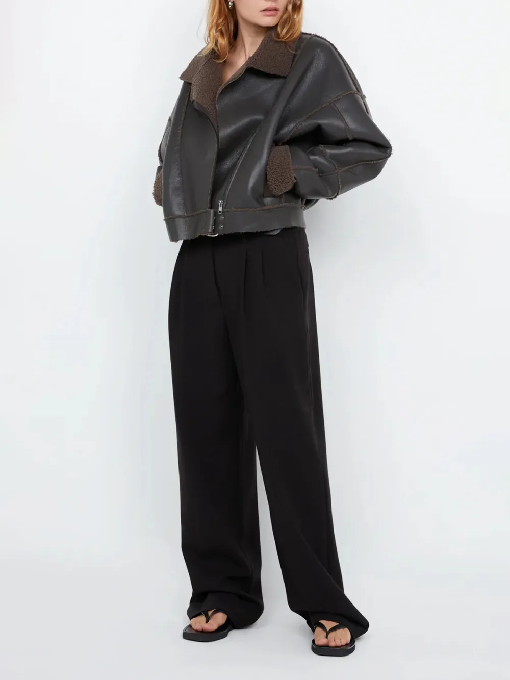 Casual Style Long Sleeve Outerwear Chocolate