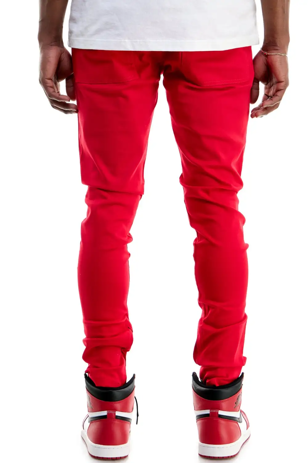 Men's Modern Skinny Raw Hem Zip Detail Pants