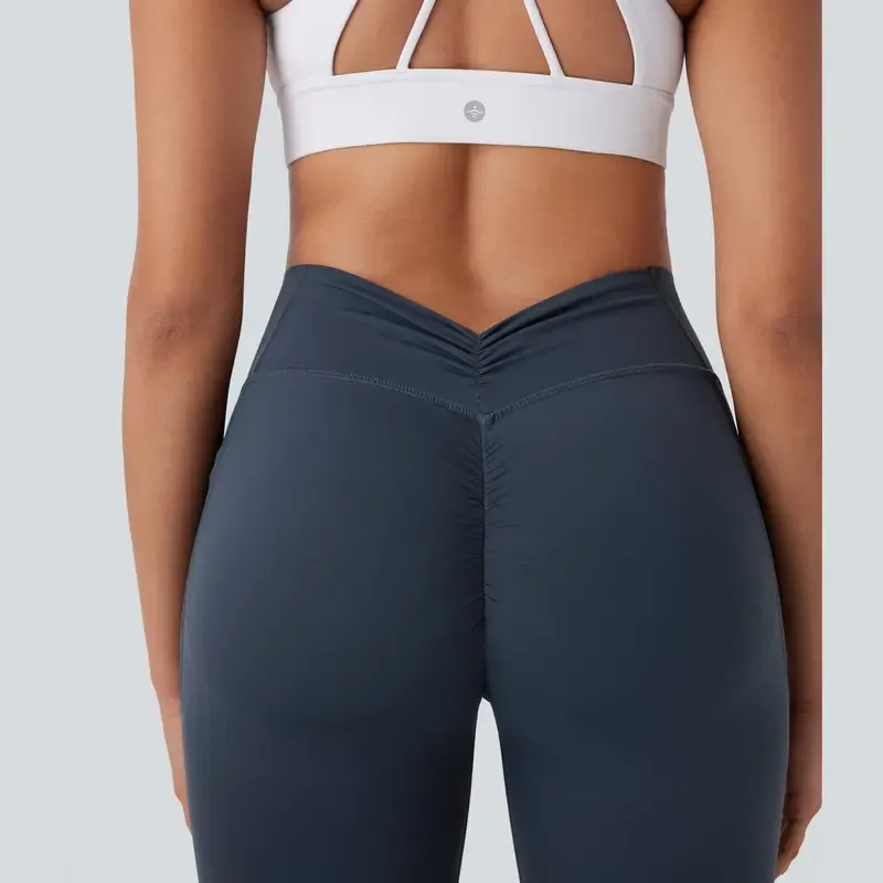 Women's UltraSculpt SoCinched High Waisted Tummy Control Butt Lifting Ruched Side Pocket Shaping Yoga Leggings