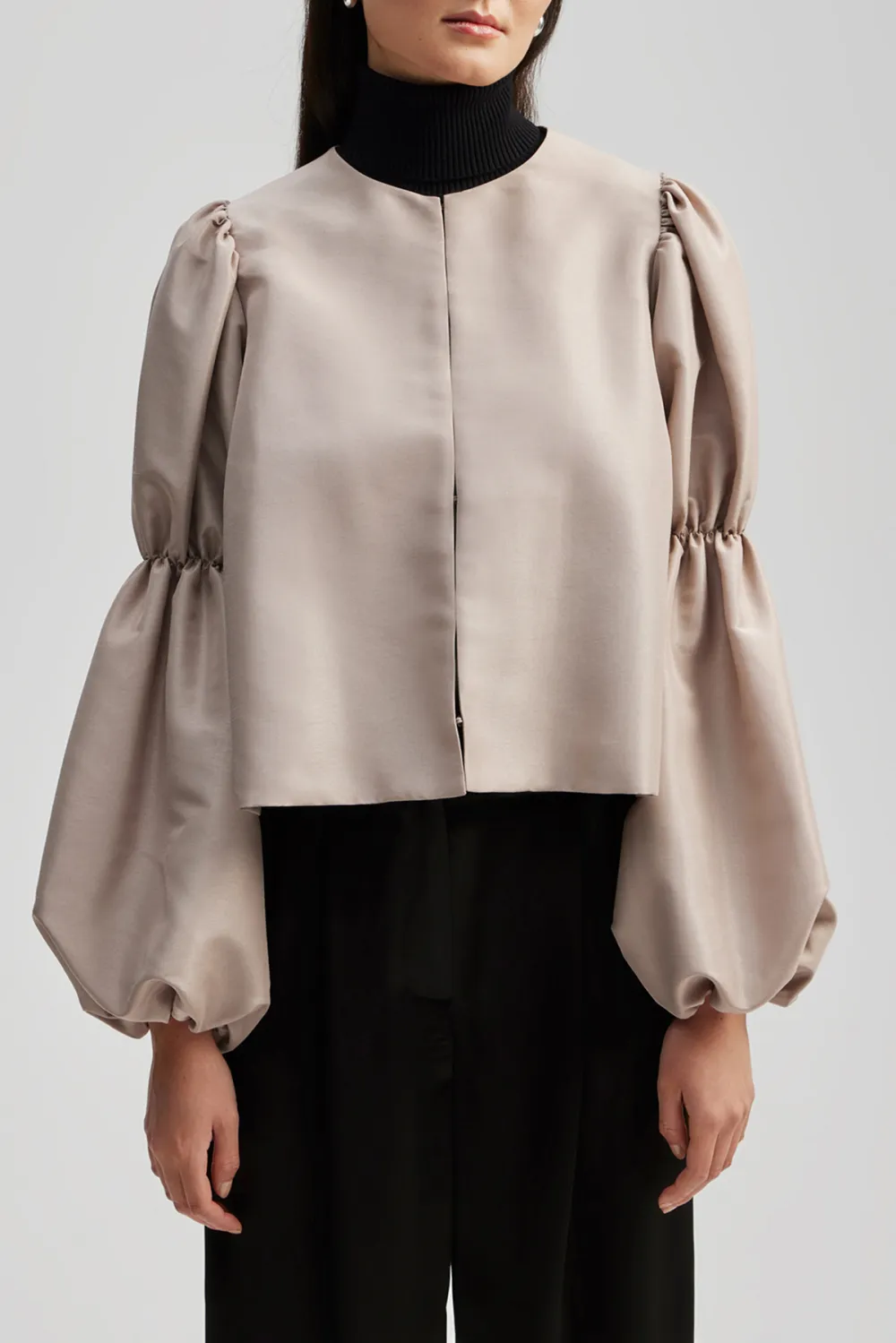 Long Sleeve Pouf Sleeve Blouse