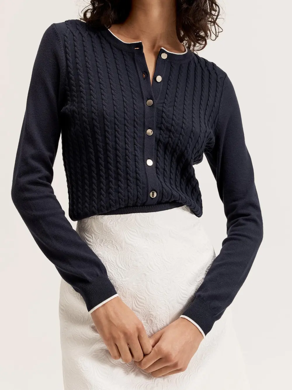 Caspian Cable Knit Detailing Cardi