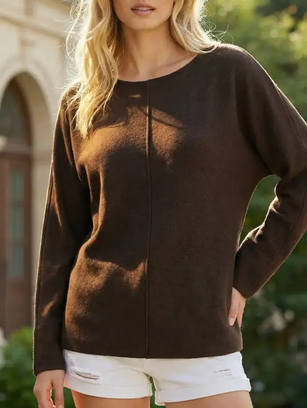 Crew Neck Loose Fit Long Sleeve Sweatshirt