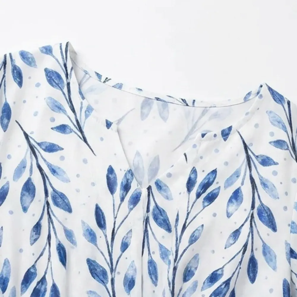 V Neck Floral Flutter Midi Dress