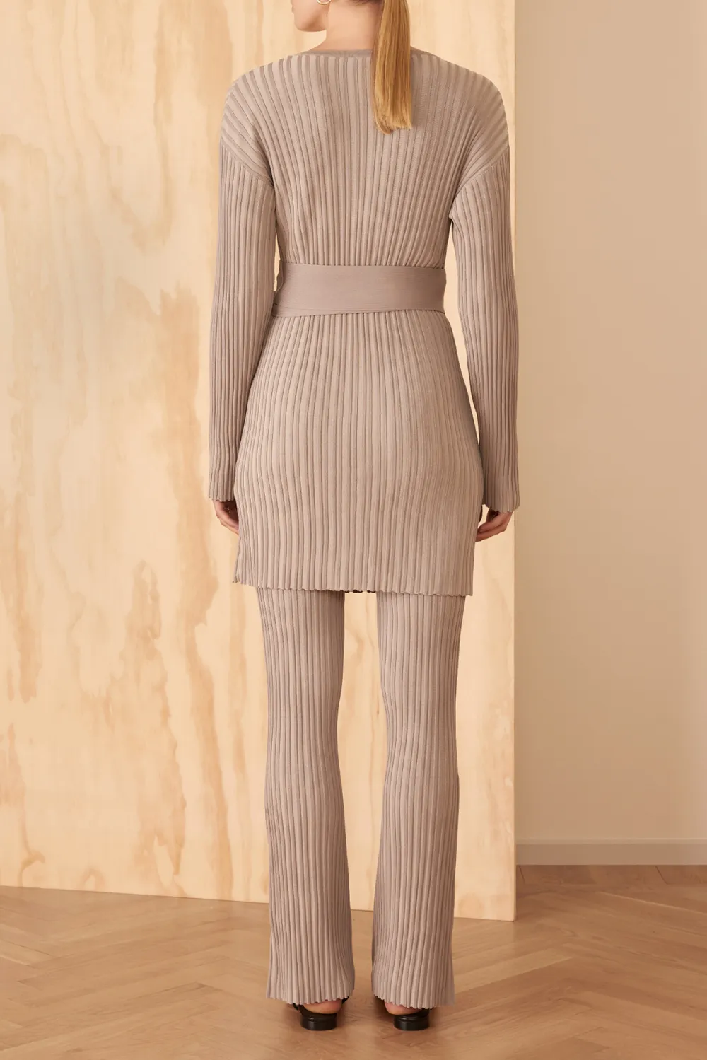 Rib Knitted Flared Trousers