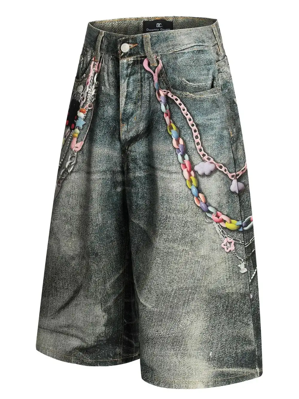 Relaxed Wide Leg Cotton Blend Casual Shorts