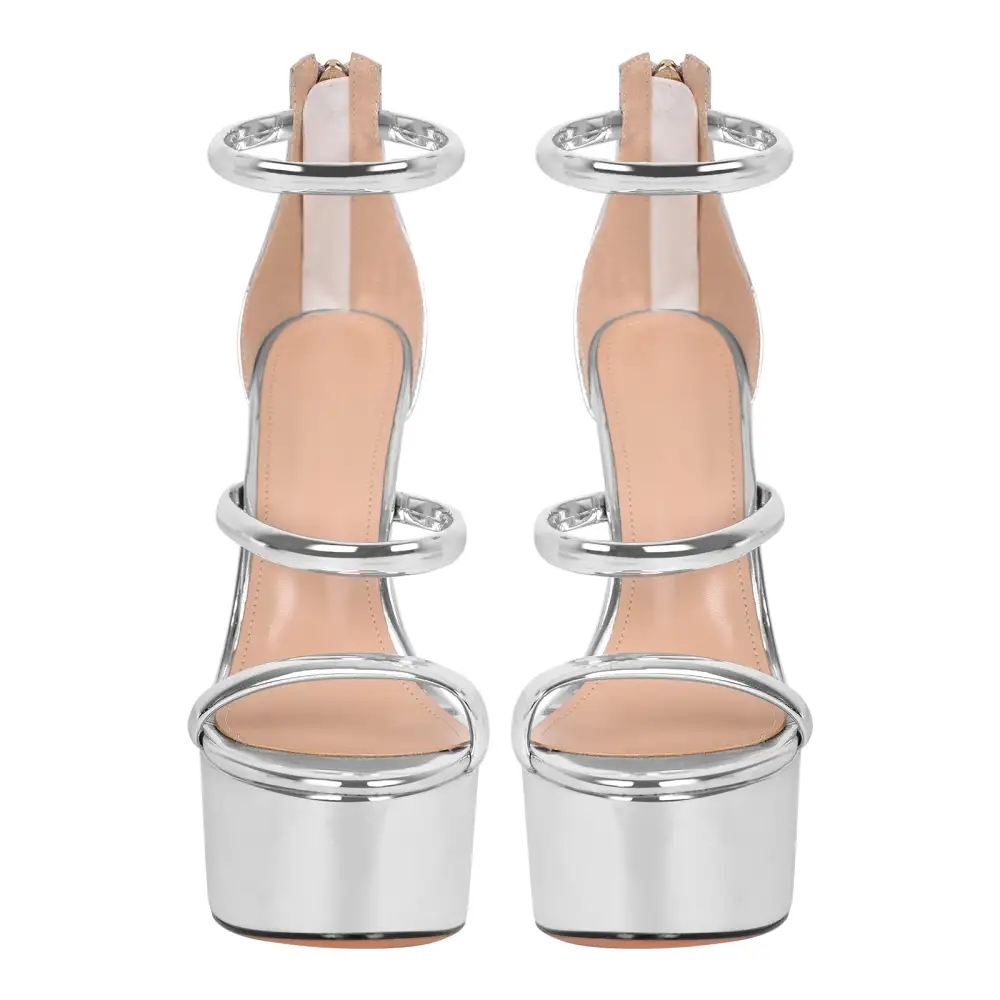 Open Toe Stiletto Ankle Strap Platform Sandals
