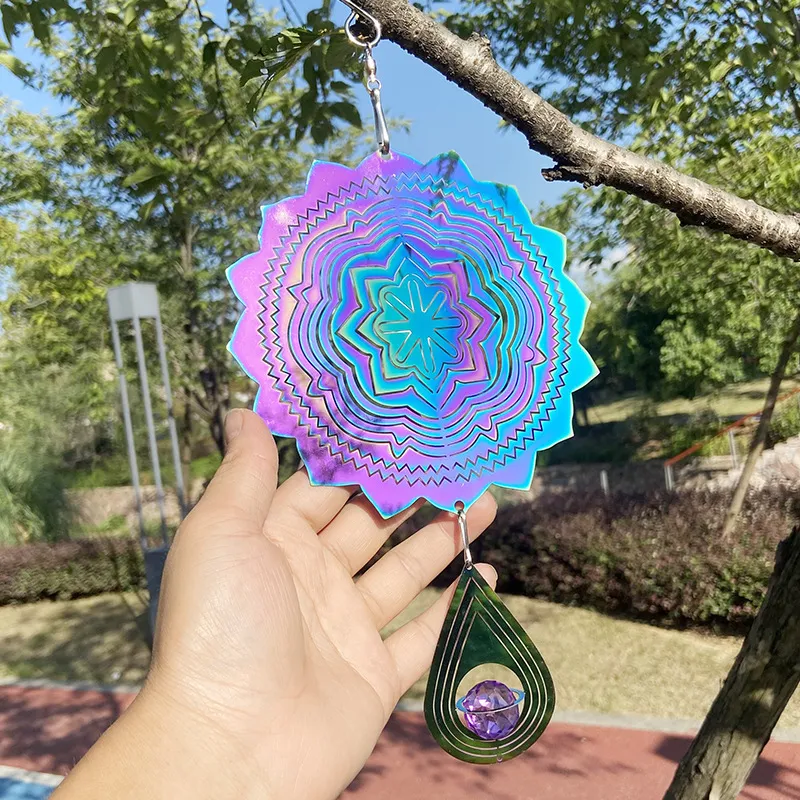 🎉 2025 Hot Sale - 6 INCH 3D Rotating Mandala Wind Chime