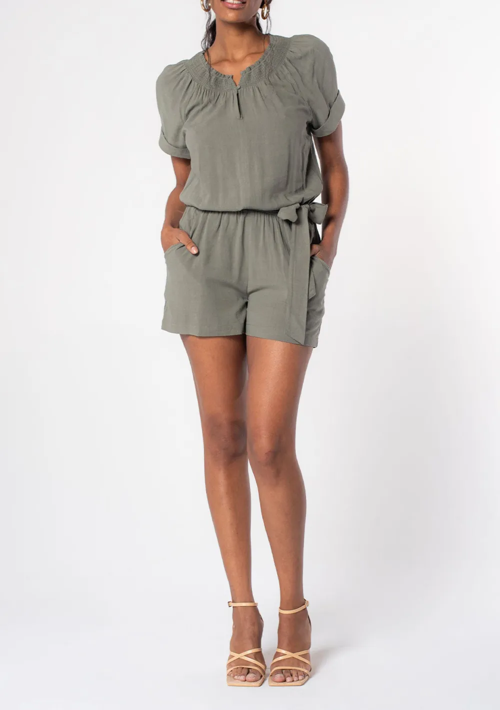 Tied Short Sleeve Romper