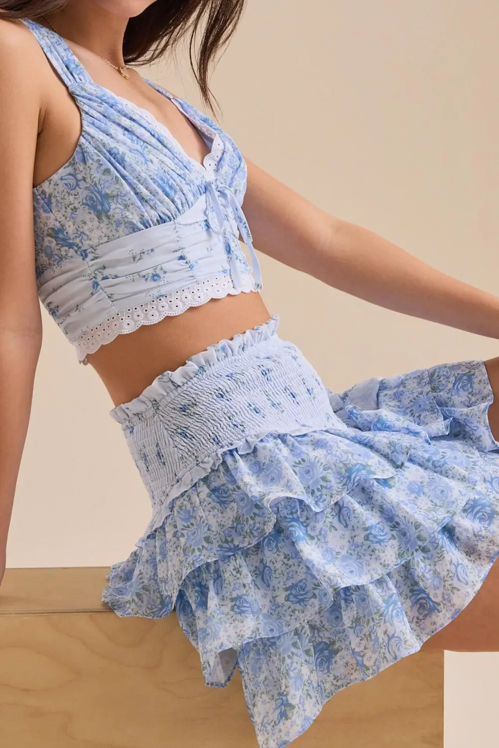 Blue Cropped Tank