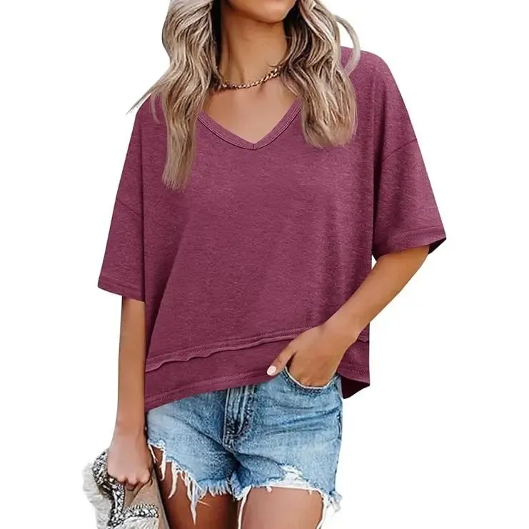 🔥Hot Sale💥-Women's Summer V-Neck T-Shirt🔥16-Pack - All Colors Included