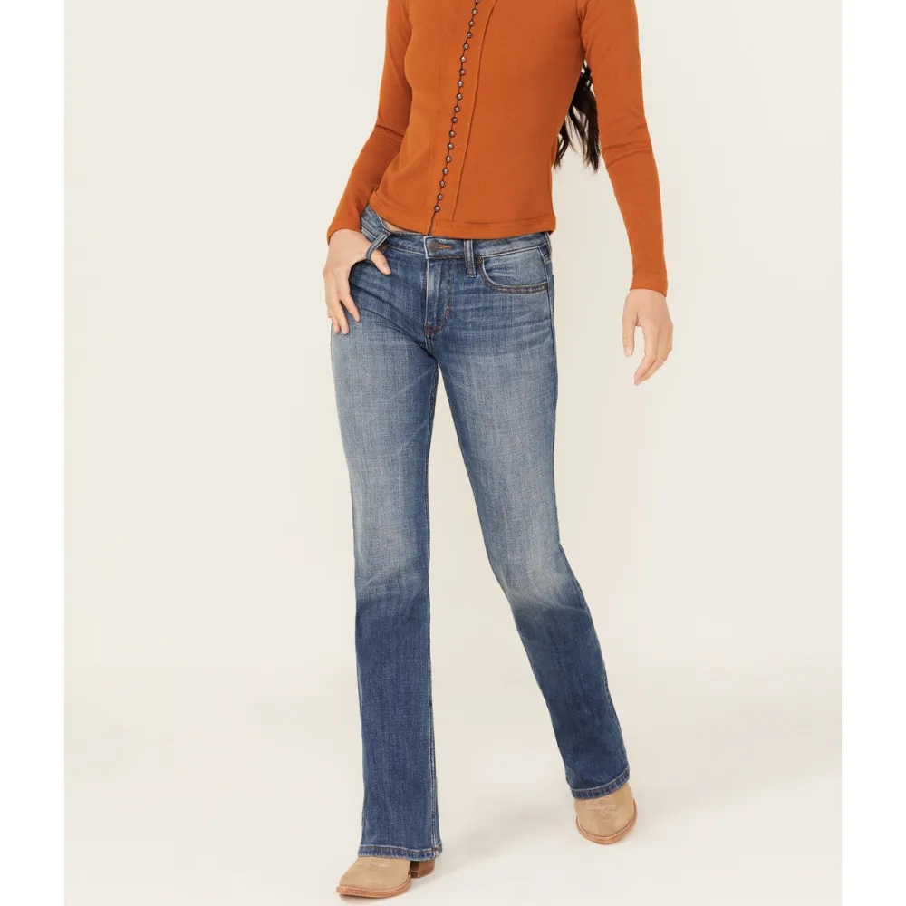 Mid Rise Bootcut Stretch Denim Jeans