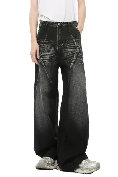 Easygoing Washed Stretch Straight Leg Jeans