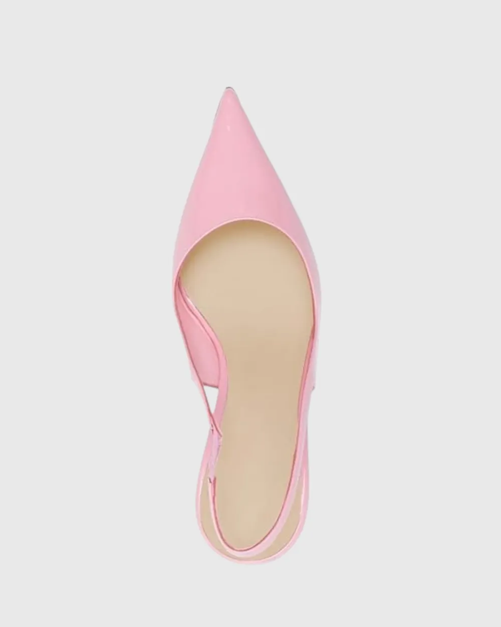 Flower Heel Patent Leather Slingback Pumps in Pink