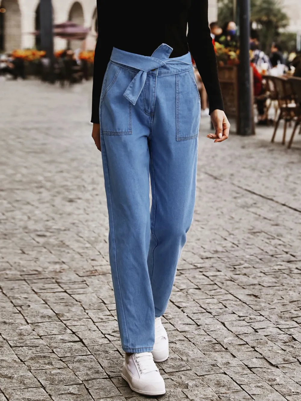 Straight Leg Layered Denim Jeans