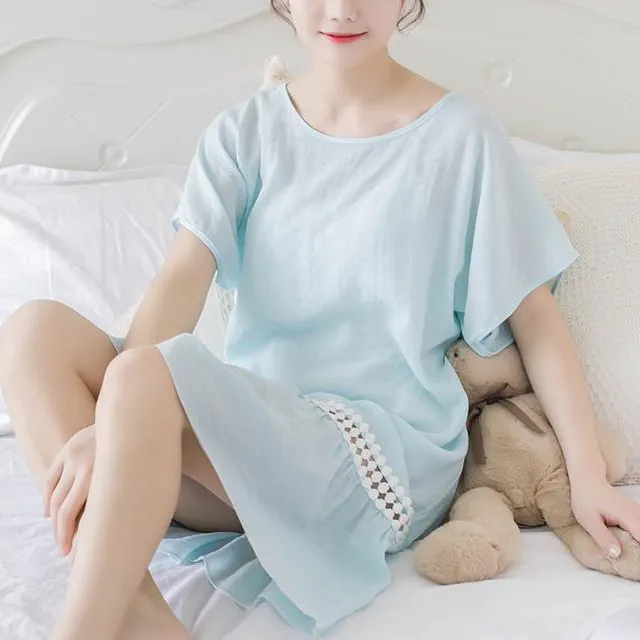 Loose Fit Vintage Embroidery Nightgown