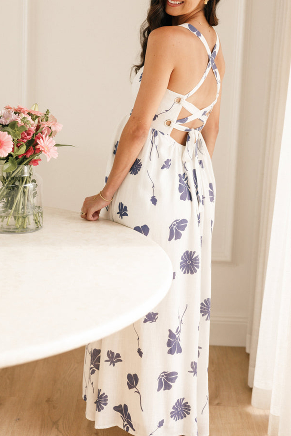 SWEET PRINT STRAP DRESS