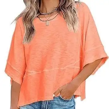 Women's Comfortable Slouchy Short Sleeve T-Shirts - Breathable & Roomy