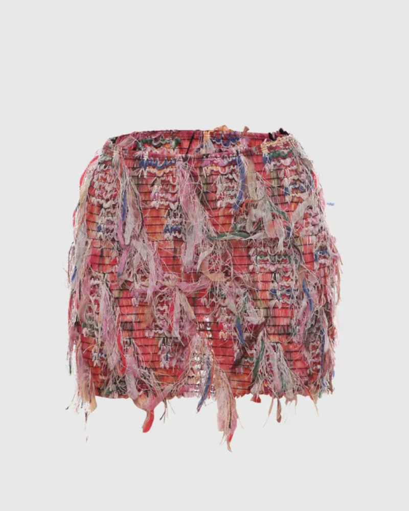 Fringe Short Skirt