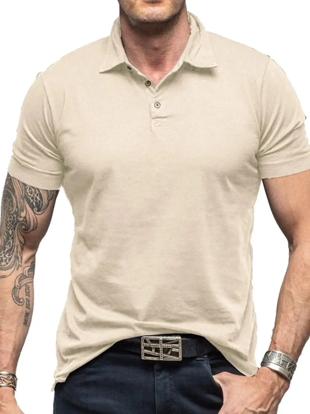 Collared Short-Sleeve Polo Shirt