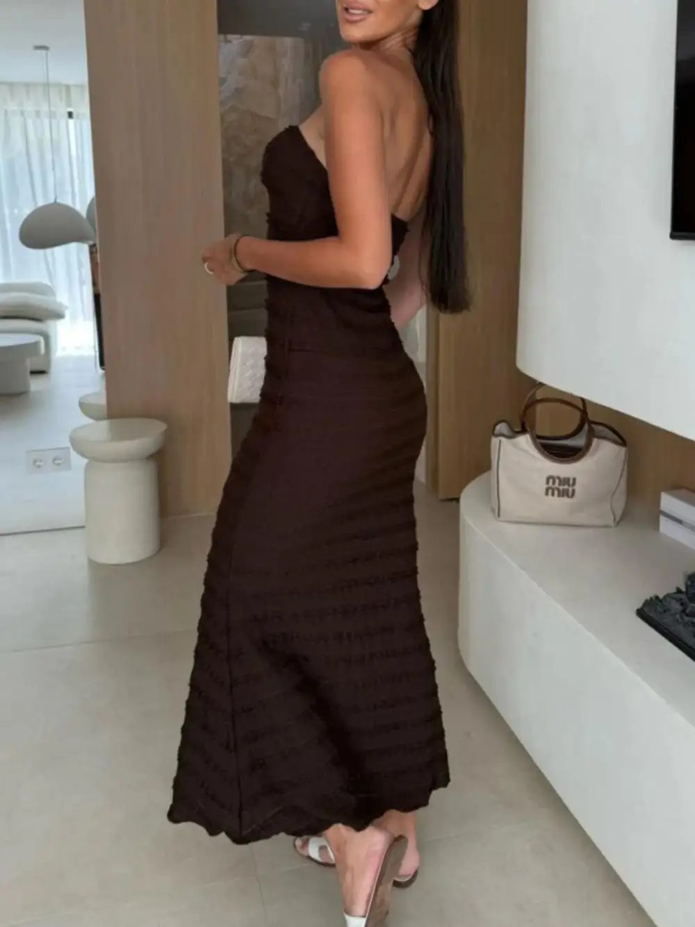 Modern Ruched Maxi Dress