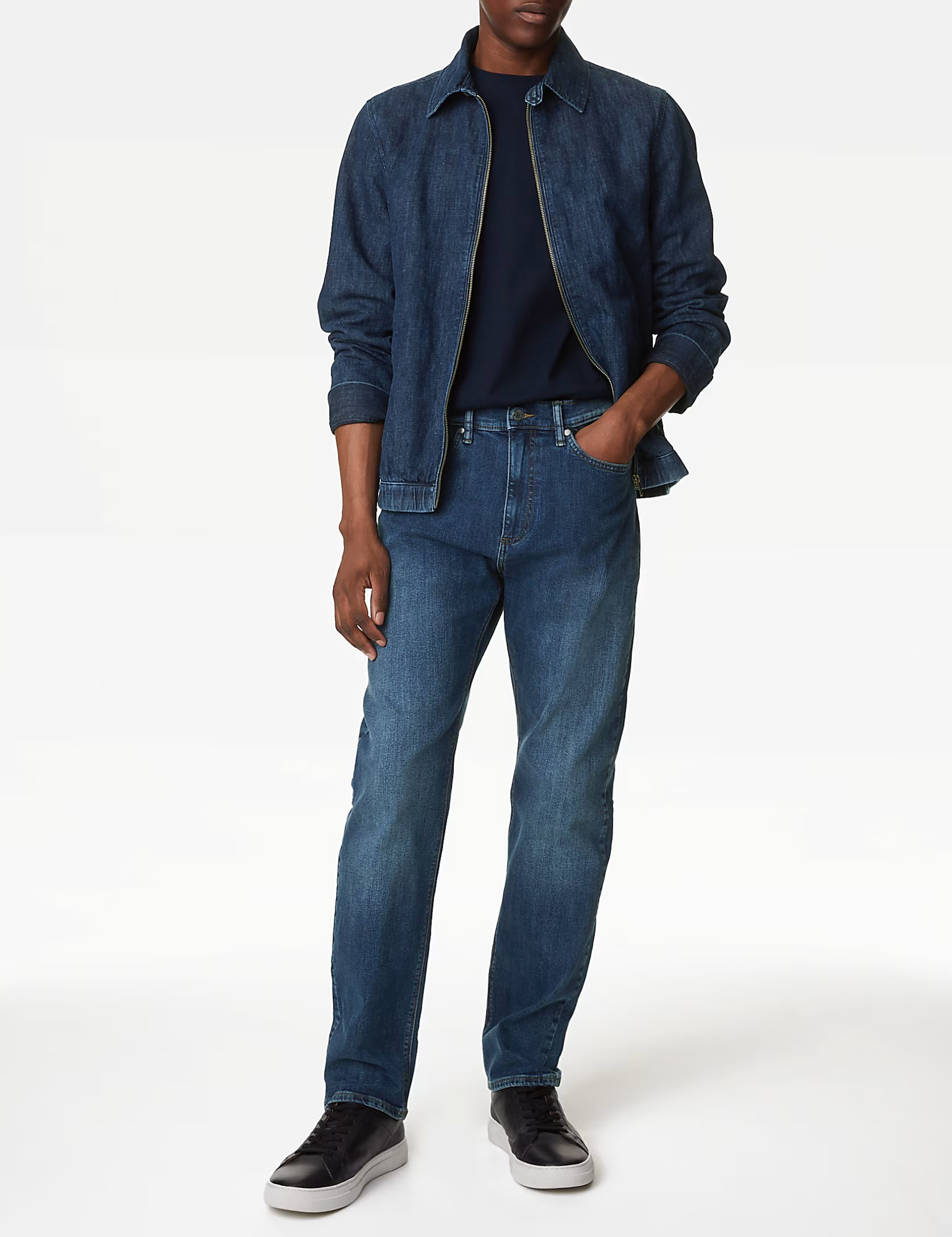 Men's Black Loose Fit Stretch Casual Jeans