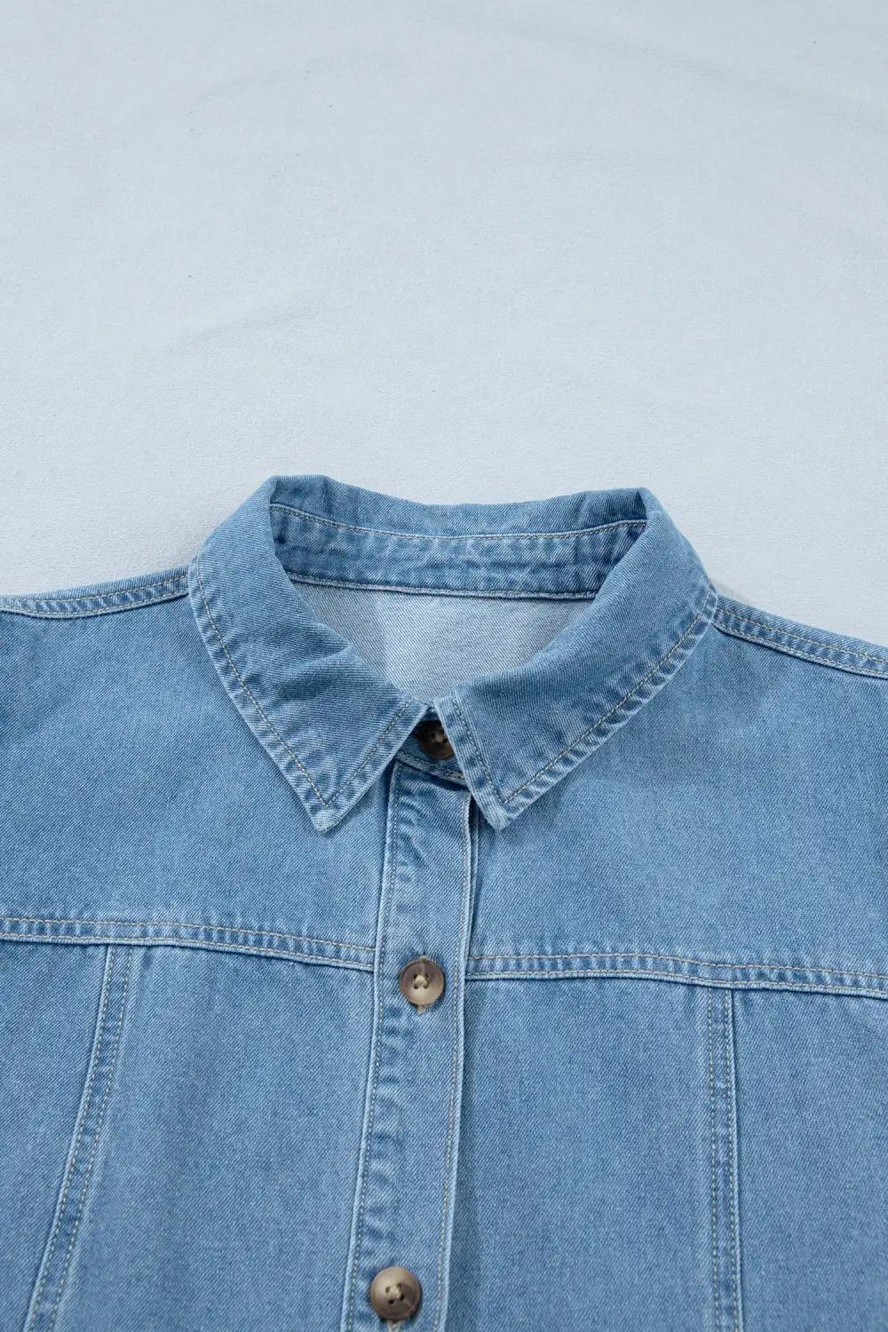 Patchwork Denim Button Front Dress Casual