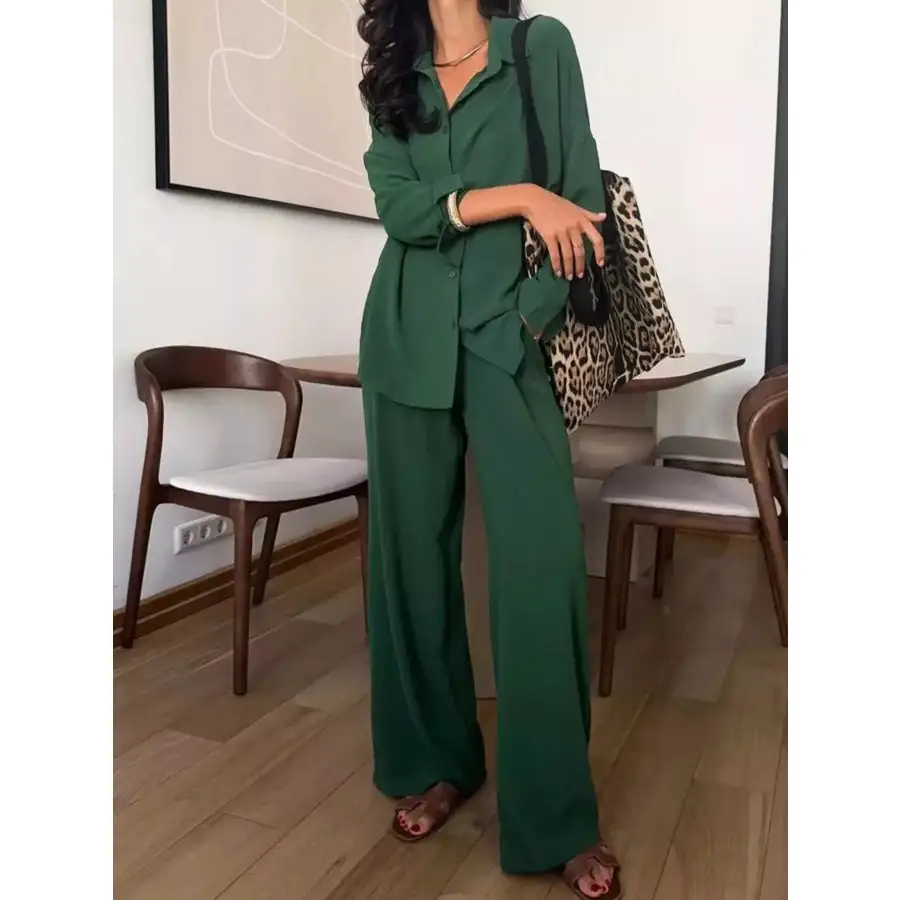 Button Down Shirt and Pants Set