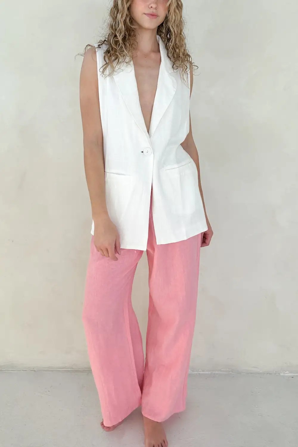 Soft Linen Blend Vest