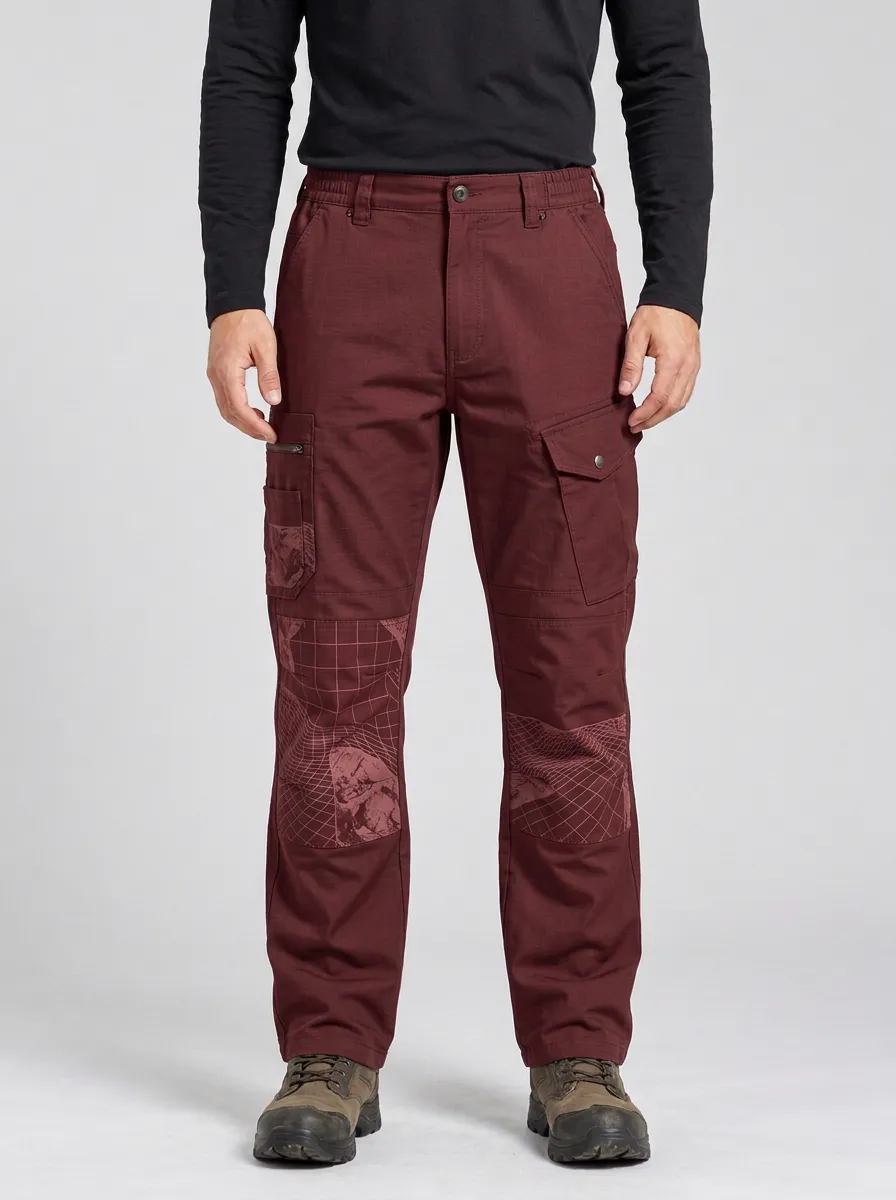 Tactical Grid Pattern Cargo Pants
