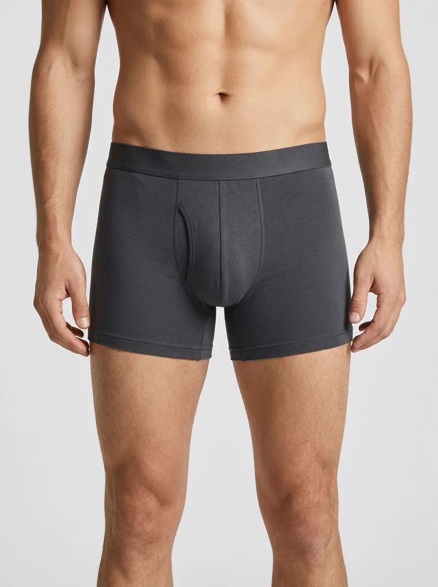 Men's Solid Comfortable Mid-Thigh Fit 3-Pack Boxer Briefs