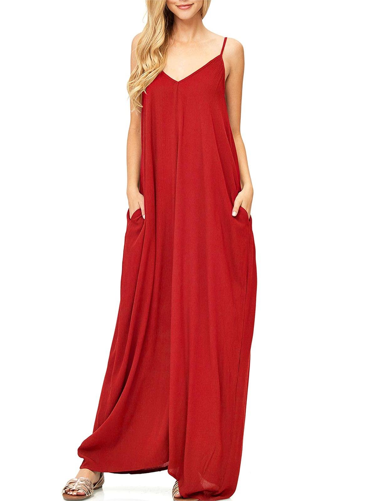Red Sleeveless Maxi Dress