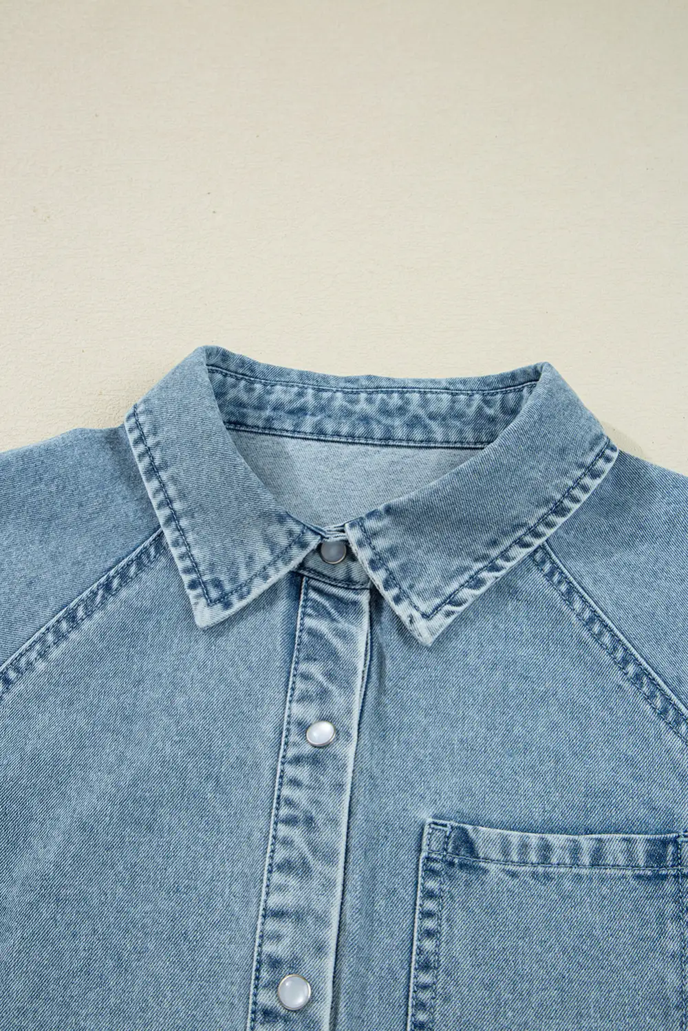 Denim Smocked Flared Mini Dress