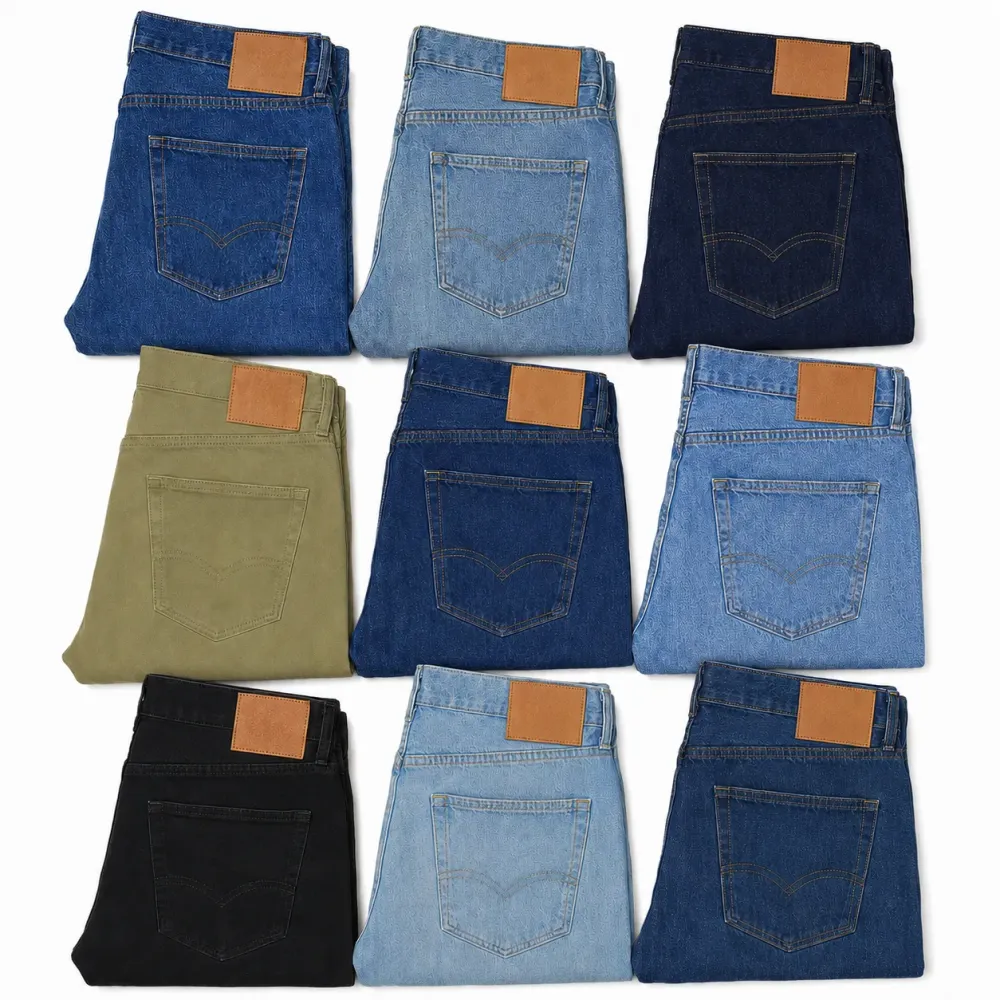 Men's Loose Fit Washed Duck Utility Jeans 10-PACKwith 7 Pockets