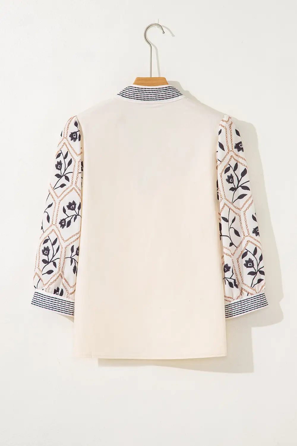 Floral Patchwork V-Neck Blouse