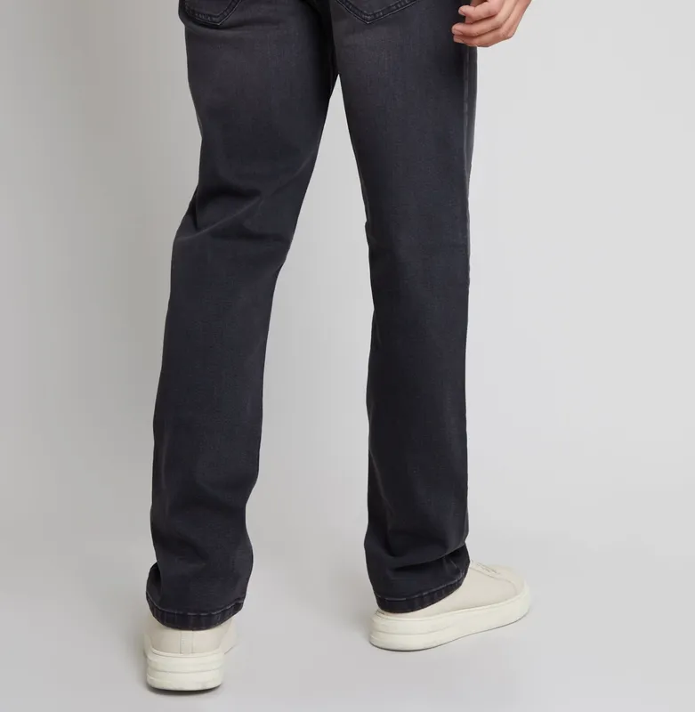 Gray Straight-Leg Jeans