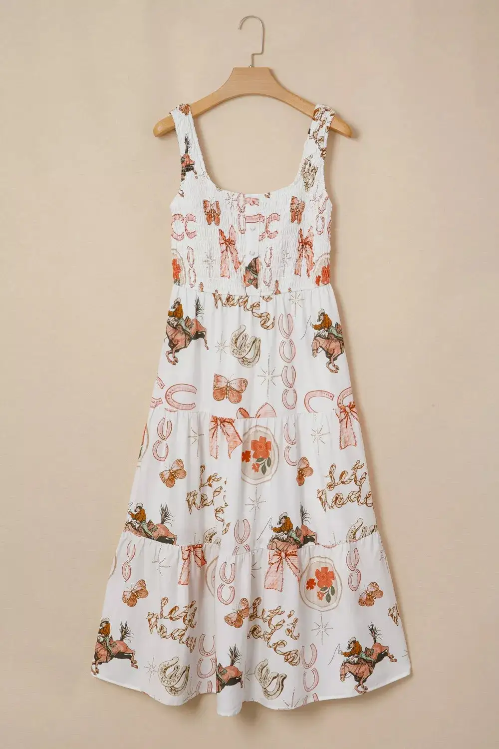 Soft Touch Printed Sleeveless Midi Dress