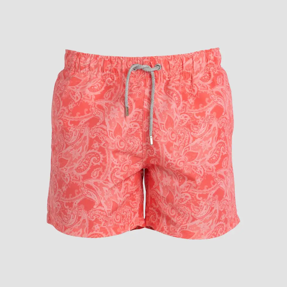 Coral Paisley Swim Shorts