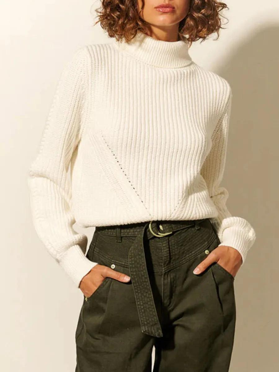 RIBBED TURTLENECK KNIT SWEATER