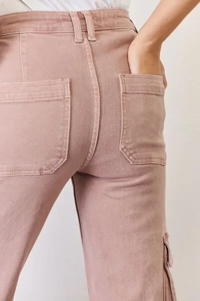 Elastic Waist Polished Denim Jeans